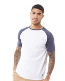 Fluid Mens Raglan Sleeve T-Shirt White/Navy (BNWT) S